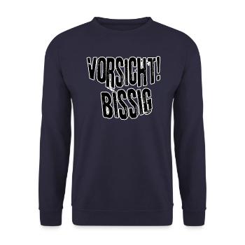 Vorsicht bissig - Unisex Pullover - Navy - Vorne - Alina (178cm) & Michal (187cm)