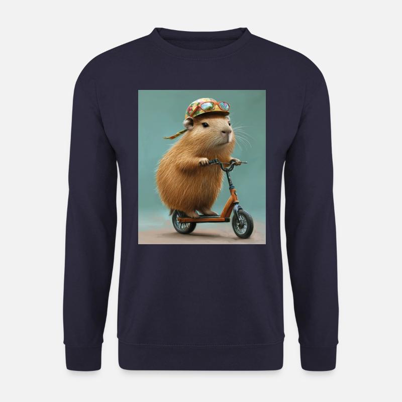 Capybara auf Scooter - Unisex Pullover - Navy
