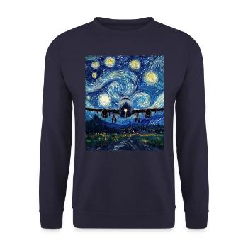 Airplane - Unisex Sweatshirt - navy - Front - Alina (178cm) & Michal (187cm)