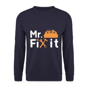Il peut tout réparer, papa de la fête des pères peut tout réparer - Sweat-shirt Unisexe - marine - Devant - Alina (178cm) & Michal (187cm)