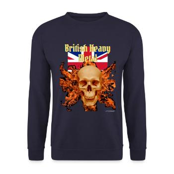 British Heavy Metal - Unisex Sweatshirt - navy - Front - Alina (178cm) & Michal (187cm)