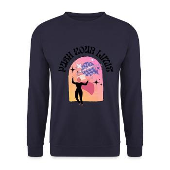 Puch dein Limit - Unisex Pullover - Navy - Vorne - Alina (178cm) & Michal (187cm)