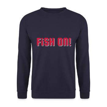 FISH ON! Fishing shirt - fishing shirt - two-tone - Unisex Sweatshirt - navy - Front - Alina (178cm) & Michal (187cm)