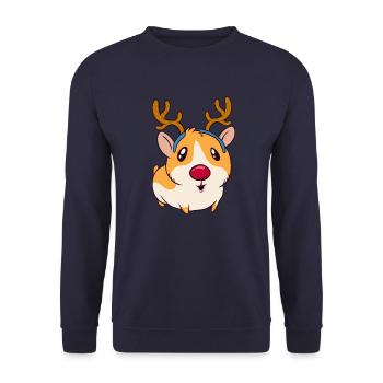 Hamster - Unisex Pullover - Navy - Vorne - Alina (178cm) & Michal (187cm)