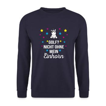Golf Shirt · Zusammen · Einhorn Geschenk - Unisex Pullover - Navy - Vorne - Alina (178cm) & Michal (187cm)