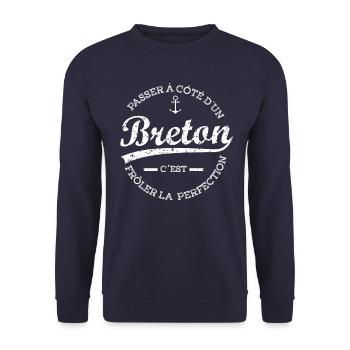 Breton,Bretagne,breizh - Sweat-shirt Unisexe - marine - Devant - Alina (178cm) & Michal (187cm)