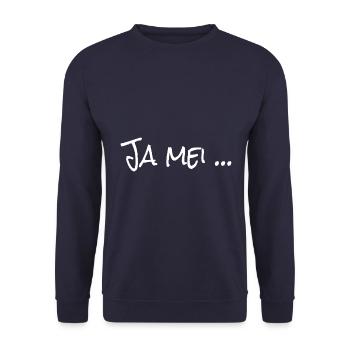 Ja mei ... Bayern Dialekt - Unisex Pullover - Navy - Vorne - Alina (178cm) & Michal (187cm)