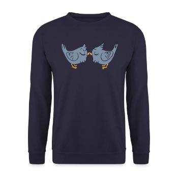 Lovebirds - Unisex Pullover - Navy - Vorne - Alina (178cm) & Michal (187cm)