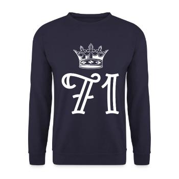 71 Couronne numérique - Sweat-shirt Unisexe - marine - Devant - Alina (178cm) & Michal (187cm)