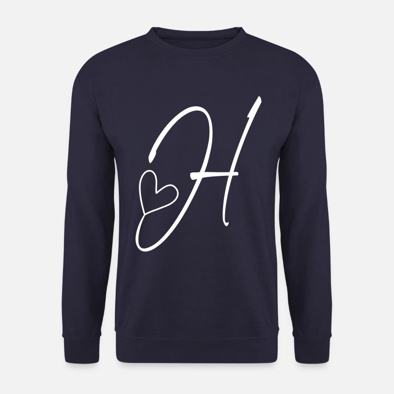 Buchstabe H Buchstabe-H Kalligrafie - Unisex Pullover - Navy