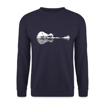 Chemise de musicien de bande de guitare de réflexion de nature - Sweat-shirt Unisexe - marine - Devant - Alina (178cm) & Michal (187cm)