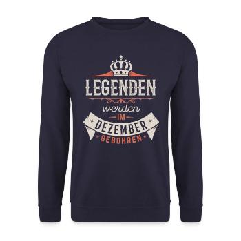 Legenden werden im Januar gebohren - Unisex Pullover - Navy - Vorne - Alina (178cm) & Michal (187cm)