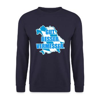 Gut Besser Vermesser Vermessungsingenieur Spruch - Unisex Pullover - Navy - Vorne - Alina (178cm) & Michal (187cm)