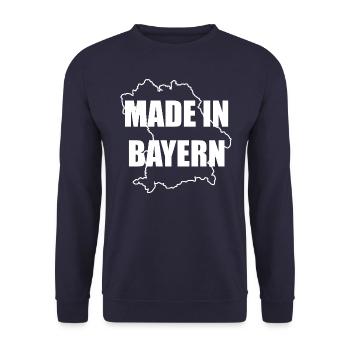 Made in Bayern - Lustiger Spruch für alle Bayern, - Unisex Pullover - Navy - Vorne - Alina (178cm) & Michal (187cm)