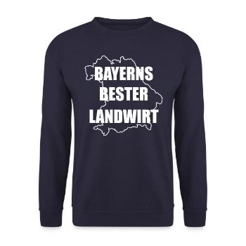 Bayerns bester Landwirt lustiger frecher Spruch - Unisex Pullover - Navy - Vorne - Alina (178cm) & Michal (187cm)