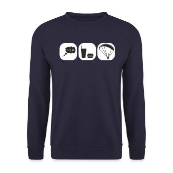 eat sleep paragliding - Unisex Sweatshirt - navy - Front - Alina (178cm) & Michal (187cm)