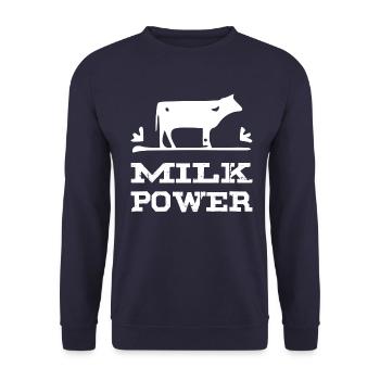 Milk Power white - Unisex Sweatshirt - navy - Front - Alina (178cm) & Michal (187cm)