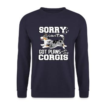 corgiplans6 - Sweat-shirt Unisexe - marine - Devant - Alina (178cm) & Michal (187cm)