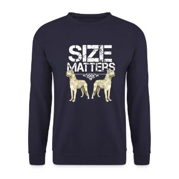 Taille du lévrier irlandais - Sweat-shirt Unisexe - marine - Devant - Alina (178cm) & Michal (187cm)