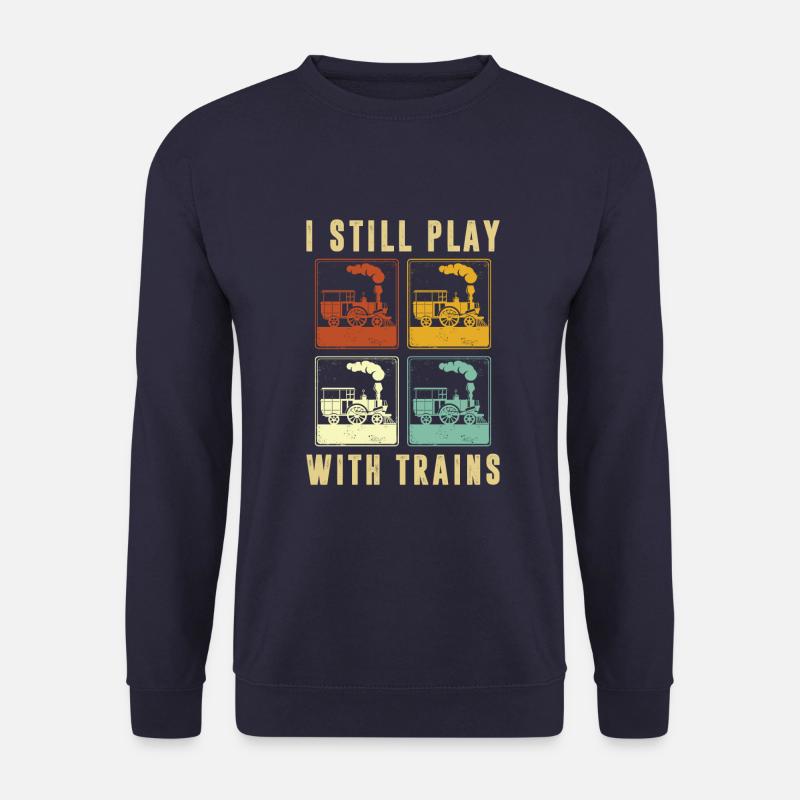 Play With Trains - Unisex Pullover - Navy
