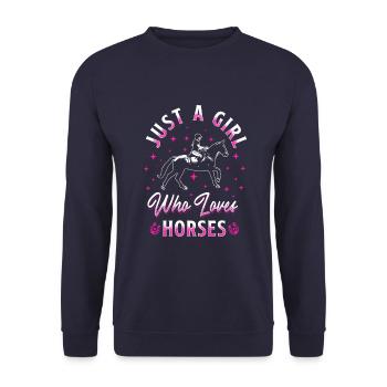 Juste des chevaux de fille - Sweat-shirt Unisexe - marine - Devant - Alina (178cm) & Michal (187cm)