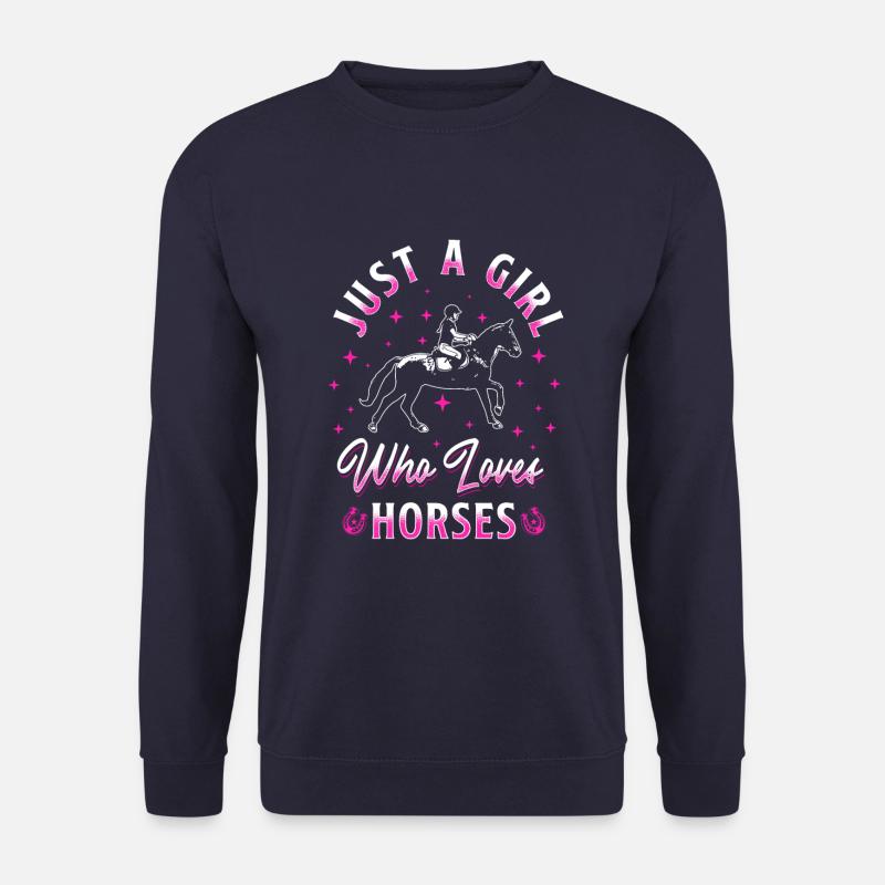 Just Girl Horses - Unisex Pullover - Navy