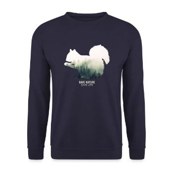 Écureuil dans la protection du climat de l'environnement forestier - Sweat-shirt Unisexe - marine - Devant - Alina (178cm) & Michal (187cm)