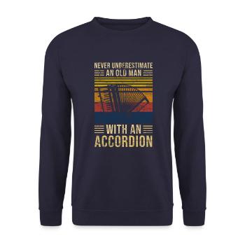 Accordion Underestimate Old Man - Unisex Pullover - Navy - Vorne - Alina (178cm) & Michal (187cm)