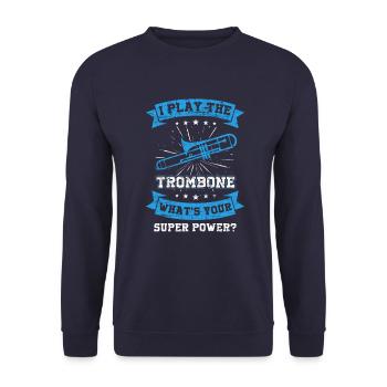Trombone Superpower - Unisex Sweatshirt - navy - Front - Alina (178cm) & Michal (187cm)
