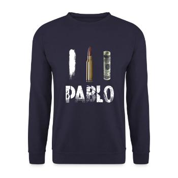 Pablo Escobar - Unisex Pullover - Navy - Vorne - Alina (178cm) & Michal (187cm)