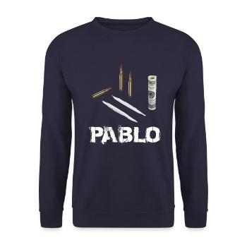 Pablo Escobar Drugs - Unisex Pullover - Navy - Vorne - Alina (178cm) & Michal (187cm)