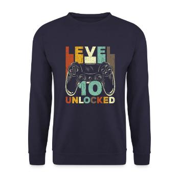 Level 10 Unlocked - Unisex Pullover - Navy - Vorne - Alina (178cm) & Michal (187cm)