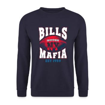 Bills NY Mafia Football - Unisex Pullover - Navy - Vorne - Alina (178cm) & Michal (187cm)