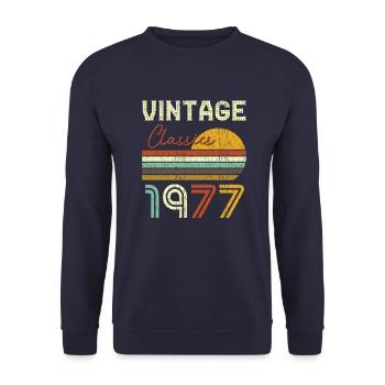 Vintage Classics 1977 - Unisex Pullover - Navy - Vorne - Alina (178cm) & Michal (187cm)