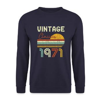 Vintage Classics 1971 - Unisex Pullover - Navy - Vorne - Alina (178cm) & Michal (187cm)