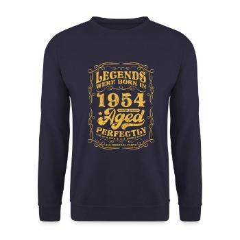 Legends Were Born In 1954 - Unisex Pullover - Navy - Vorne - Alina (178cm) & Michal (187cm)