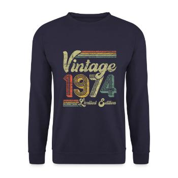 Vintage 1974 Limited Edition - Unisex Pullover - Navy - Vorne - Alina (178cm) & Michal (187cm)