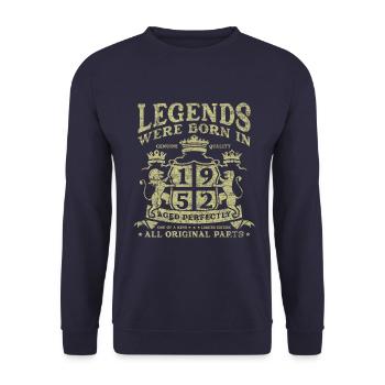 Legends Were Born In 1952 - Unisex Pullover - Navy - Vorne - Alina (178cm) & Michal (187cm)