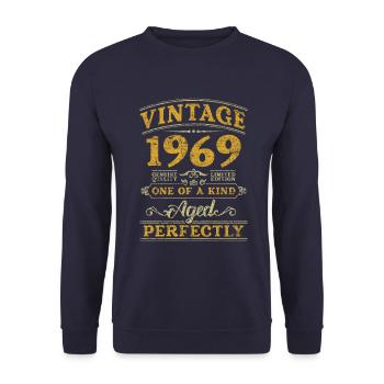 Vintage 1969 One Of A Kind - Unisex Pullover - Navy - Vorne - Alina (178cm) & Michal (187cm)