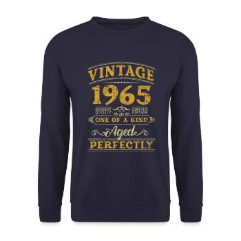 Vintage 1965 One Of A Kind - Unisex Pullover - Navy - Vorne - Alina (178cm) & Michal (187cm)