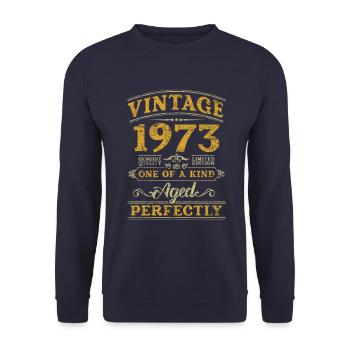 Millésime 1973 unique en son genre - Sweat-shirt Unisexe - marine - Devant - Alina (178cm) & Michal (187cm)