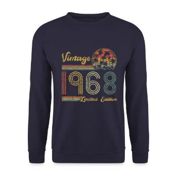 Édition limitée Vintage 1968 - Sweat-shirt Unisexe - marine - Devant - Alina (178cm) & Michal (187cm)