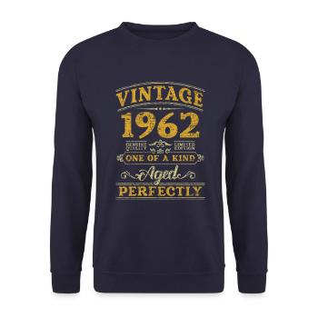 Millésime 1962 unique en son genre - Sweat-shirt Unisexe - marine - Devant - Alina (178cm) & Michal (187cm)