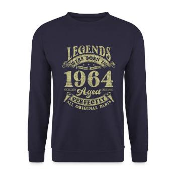 Legends were born in 1964 - Unisex Sweatshirt - navy - Front - Alina (178cm) & Michal (187cm)