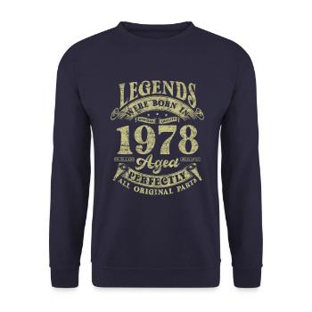 Les légendes sont nées en 1978 - Sweat-shirt Unisexe - marine - Devant - Alina (178cm) & Michal (187cm)
