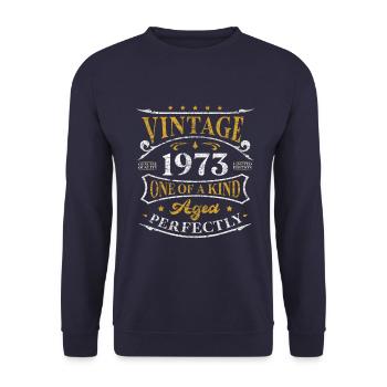 Millésime 1973 unique en son genre - Sweat-shirt Unisexe - marine - Devant - Alina (178cm) & Michal (187cm)