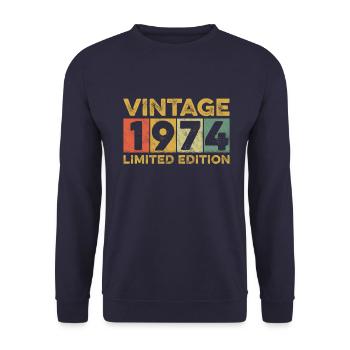 Vintage 1974 Limited Edition - Unisex Pullover - Navy - Vorne - Alina (178cm) & Michal (187cm)