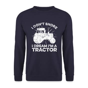 Je ne ronfle pas, je rêve que je suis un tracteur régénératif - Sweat-shirt Unisexe - marine - Devant - Alina (178cm) & Michal (187cm)