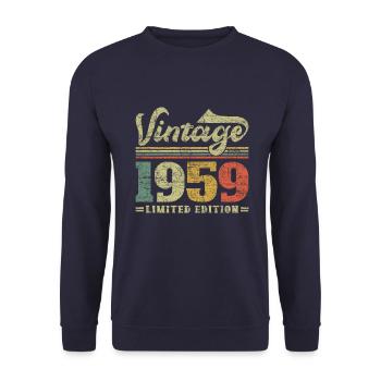 Vintage 1959 Limited Edition - Unisex Pullover - Navy - Vorne - Alina (178cm) & Michal (187cm)