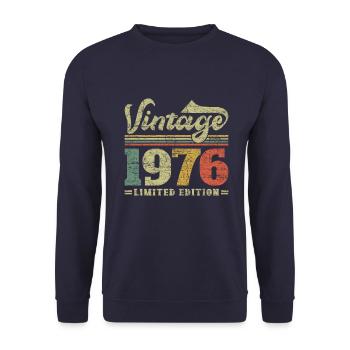 Vintage 1976 Limited Edition - Unisex Pullover - Navy - Vorne - Alina (178cm) & Michal (187cm)